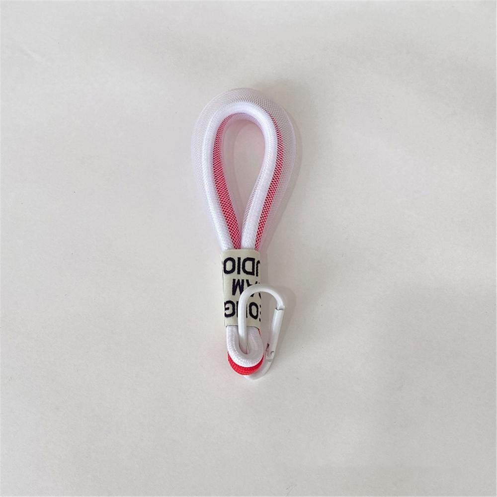 Mesh Fluorescent Keychains Mobile Phone Strap Bag Pendant Double Color Braided Rope Car Key Holder Accessories Gift