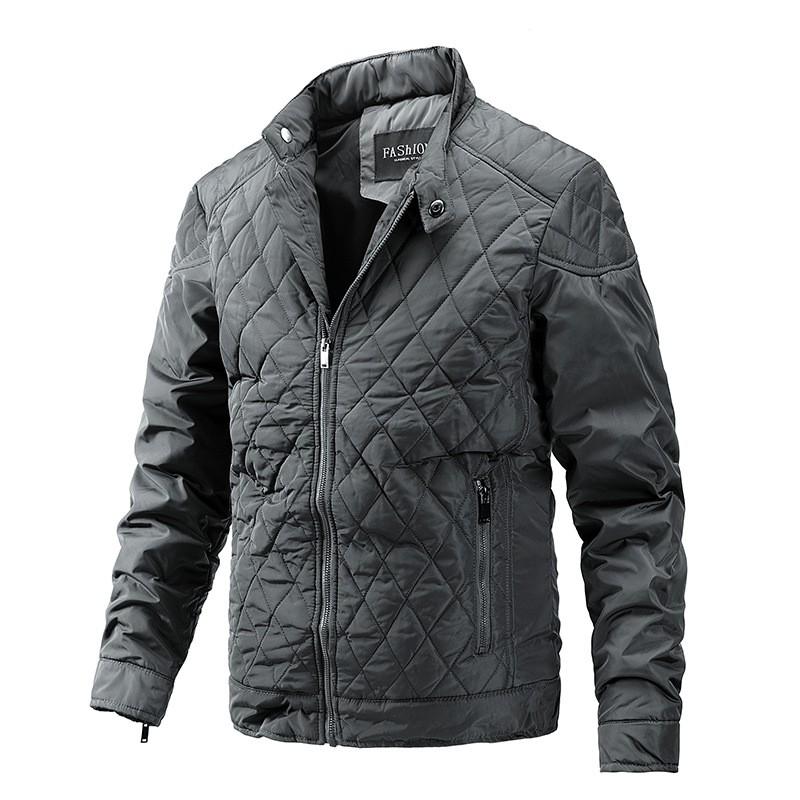 Mens Winter Lightweight Cotton Jacket 2026 Vintage Style Loose Fit Stand Collar Casual Outerwear Teens Young Adults