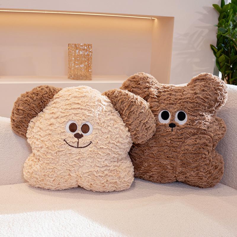 Soft and Cute Big-eyed Dog Plush Toys on The Bedside Home with Pillow and Brown Bear Sleeping Pillow and Office Waist with Girl Birthday Gift