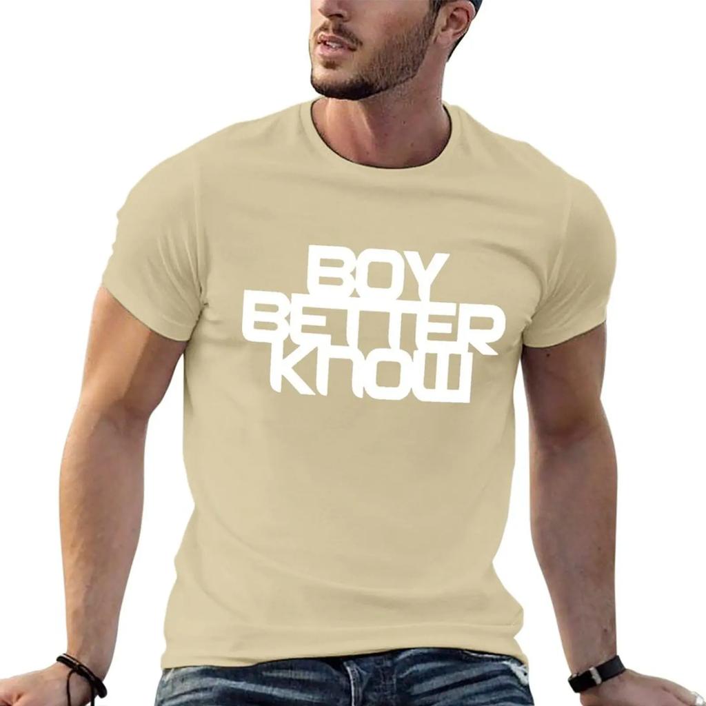 Boy Better Know - Chest Placement (white) T-Shirt Customs Design Your Own Oversized Graphic Tee Blouse T Shirts for Men Pack