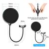 Double Layer Studio Microphone Pop Filter Flexible Wind Screen Sound Filter Blowout Mask Mic Shield for Recording Accessories