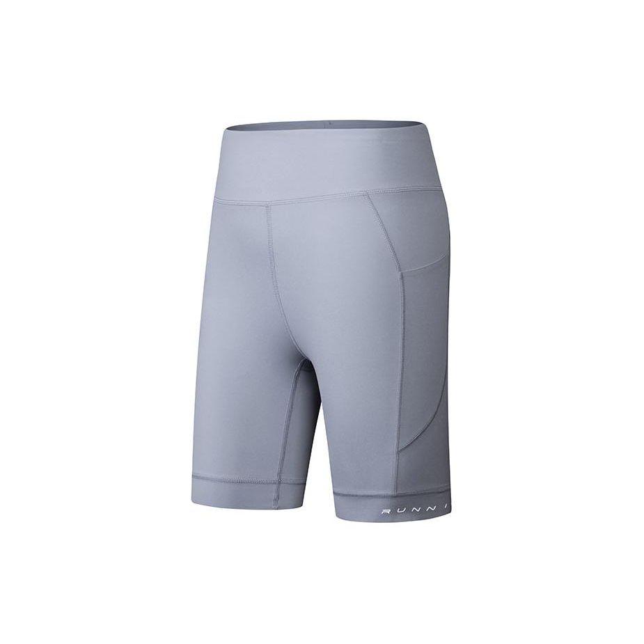 

Anta Running Series Solid Color High Waist Straight Leg Tight Cycling Shorts Women shorts Ash-Gray 162425301-1 XL
