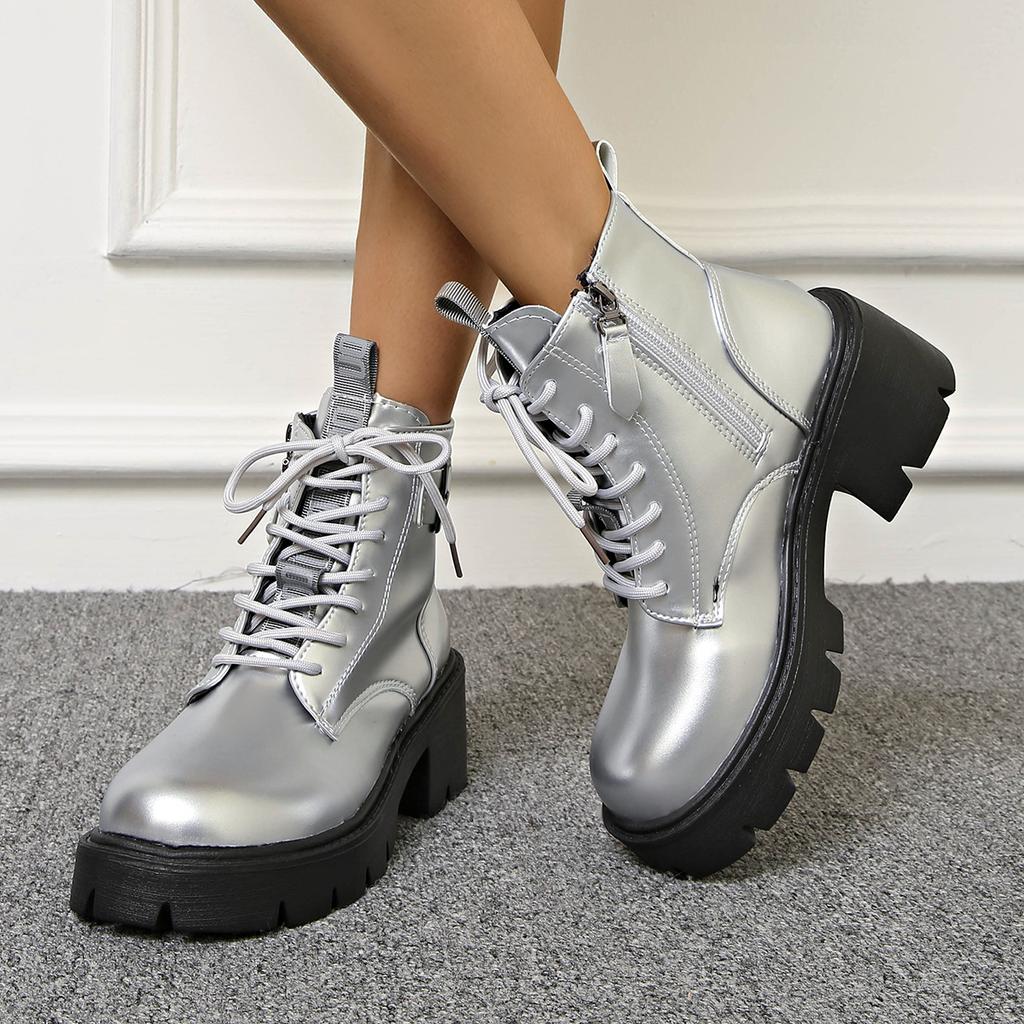 Thick-soled British Martin boots women's 2025 autumn and winter new heightening fashion versatile small side zipper short boots