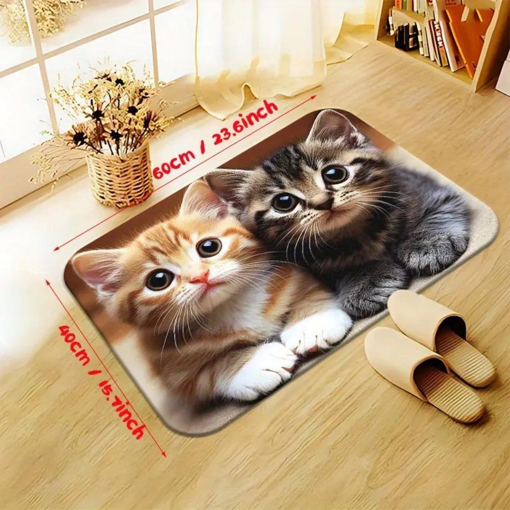 Non-Slip Cartoon Cat Carpet 40*60cm Decorative Mat Home Decor Soft Pad Mat  Kitchen