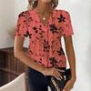 Fashion Casual Printed V-neck Top T-shirt for Women