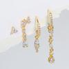2025 New Design Gold Color Zircon Water Drop Small Hoop Earrings Women Copper Pendant Piercing Korean Earrings Wedding Jewelry