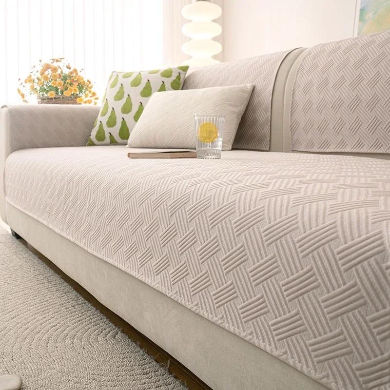 

Summer Ice Silk Sofa Cover for Living Room Non-slip Cooling Feel Couch Cushion Breathable Creamy Wind Sofa Mat Towel Decor 1pc 30x50 pillowcase