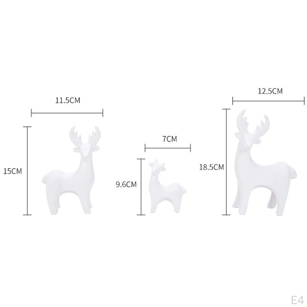 Animal Decor Statue Art Collection Ceramic Elk Figurine Ornament, Fawn, Couples, Family