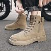 Men's Boots Fashion Motorcycle Ankle Boot 2024New High Top Leather Boots for Men Non Slip Platform Work Safety Boot Botas Hombre