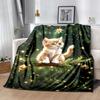 1pc Cat Printing Lightweight Flannel Blanket, Comfortable and Warm Blanket, for Camping Sofa Bed and Couch Office, Suitable for Gift Blankets