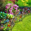 Hinterhof Blumenbeet Begrenzung Gartenzaun Tierbarriere, Schmetterling Floral Metalldraht Panel Begrenzung, Gebogenes Dekoratives Panel, Barriere für Hunde, Kaninchen,