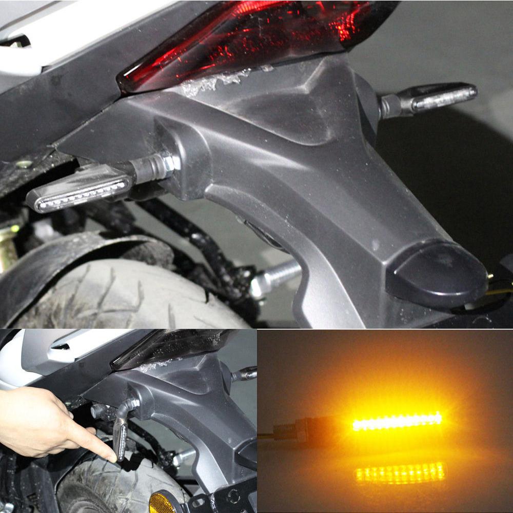 1/2/4pc LED Motorcycle Turn Signals Light Tail Flasher Blinker IP68 Waterproof Indicator Blinker Rear Lights Lamp Accessories