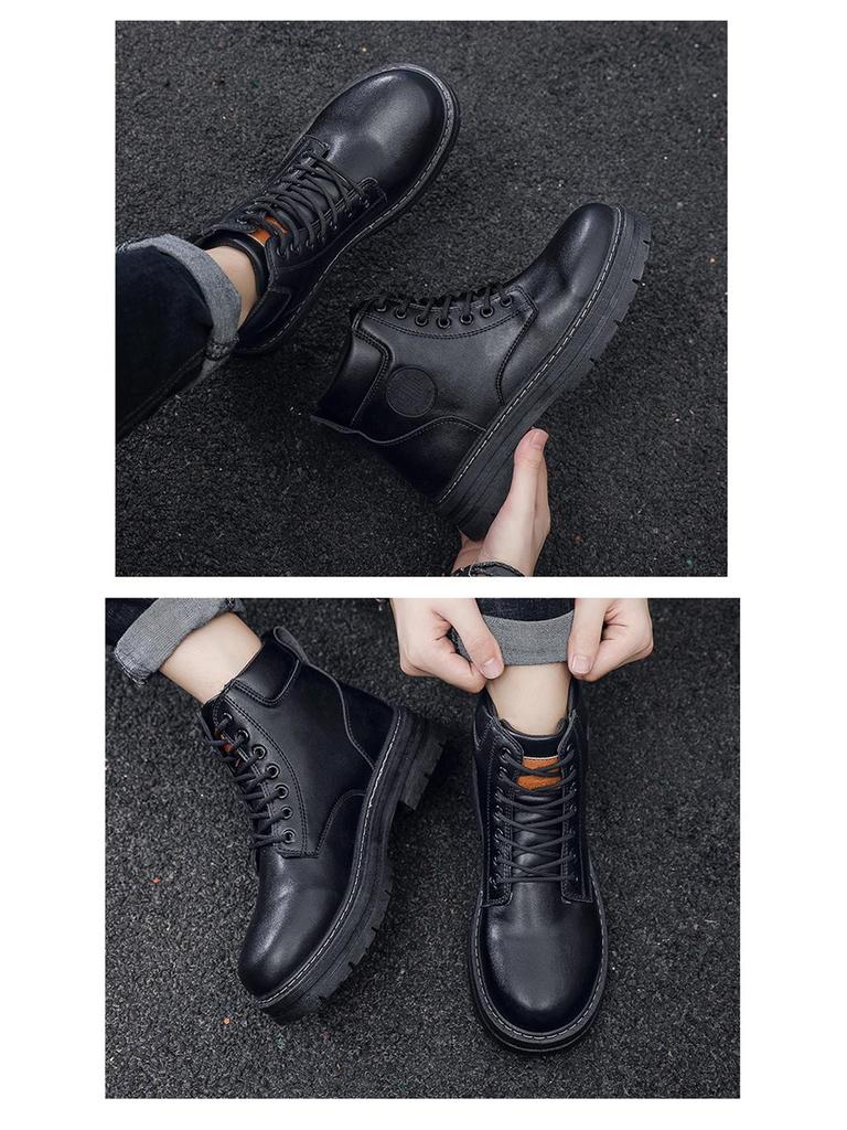 Men's Large Size Yellow Martin Boots - 2024 Autumn/Winter Wear-Resistant, Non-Slip Workwear and Hiking Boots