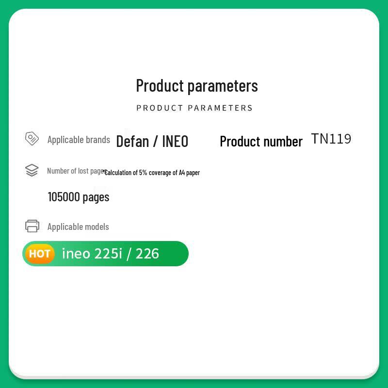 Compatible Drum Unit for Develop Ineo TN119 Series