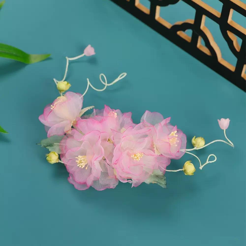 Handmade Juan Yarn Hot Flower Hairpin Peony Peony Hanbok Back Pressure Headdress Tang Style Flower Gradient Green Ancient Style Hanbok Headwear