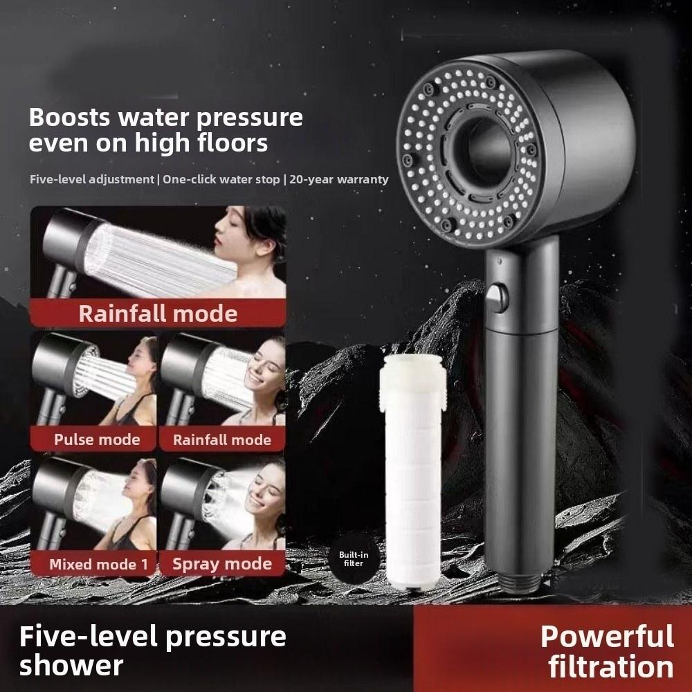High Pressure Bathroom Showerhead Set 5 Speed Adjustment Shower Set Bathroom Supplies