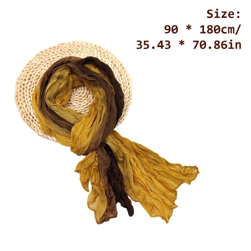 Eleganter gedrehter Plissee-Schal Polyester Mehrzweck Langer Schal für Frühling Herbst Tägliches Büro-Outfit All Matching Accessoire