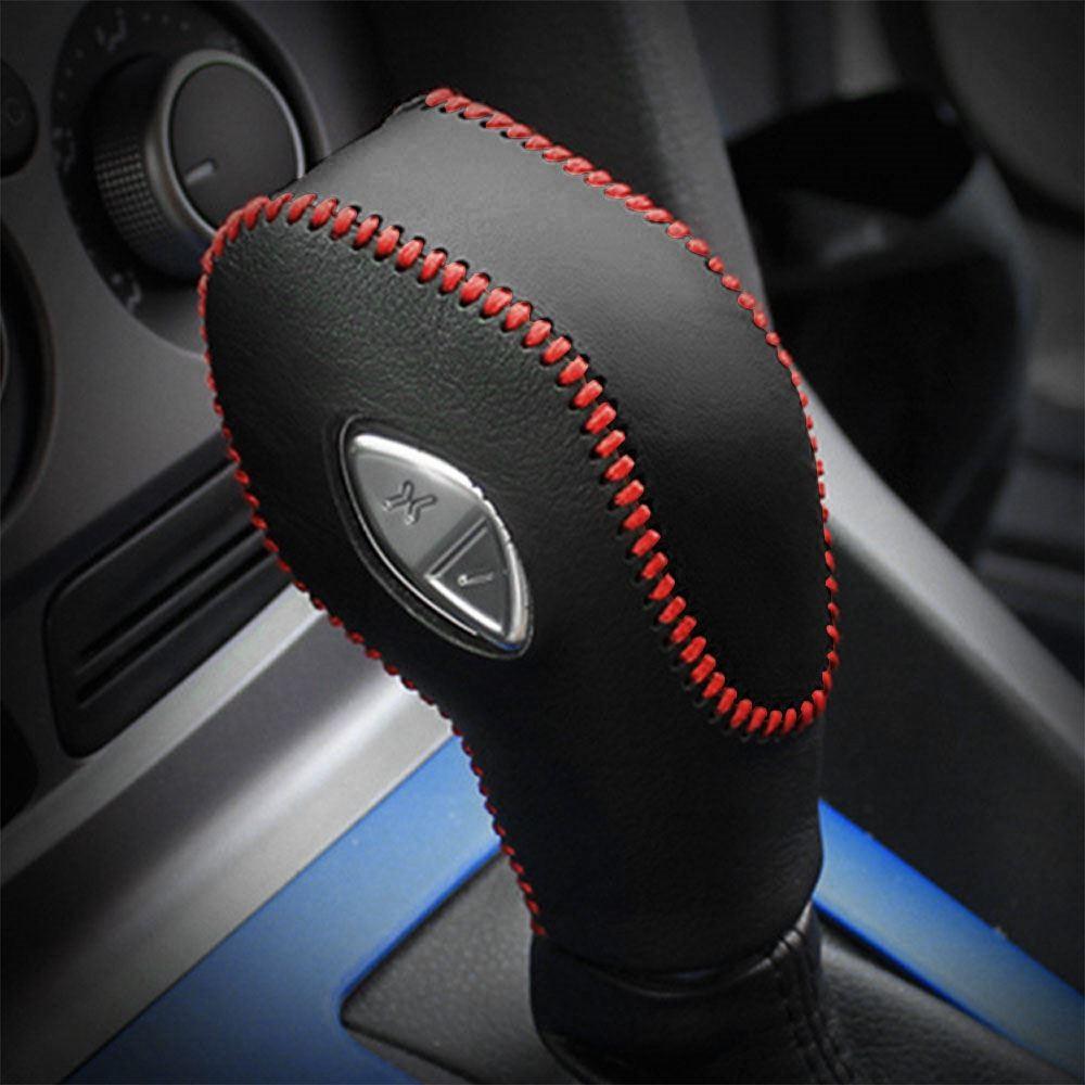 Leather Gear Shift Collars Ford Kuga Escape at Knob Protection Cover Rhd at Red 5056435983352|