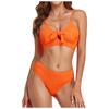 Women's Split Sexy Color High Waist Pattern Bikini With Chest Pad Without Steel Bra Swimsuit