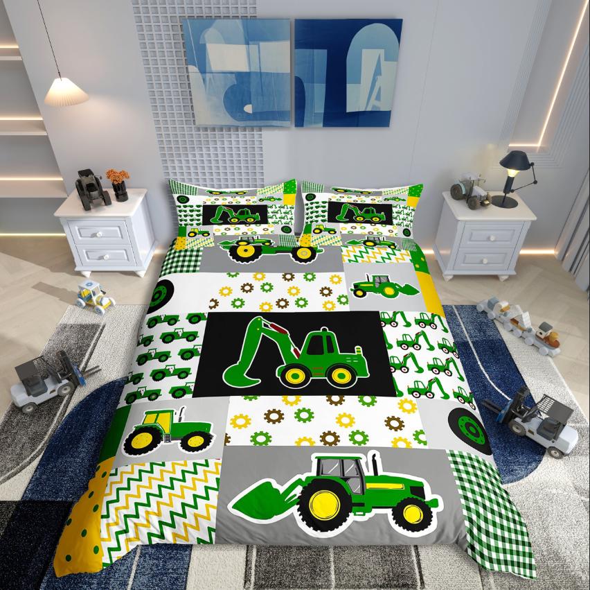 Comforter Homewish Cartoon Truck Car Theme For Kids Bedding Setgeometric Plaid Decor