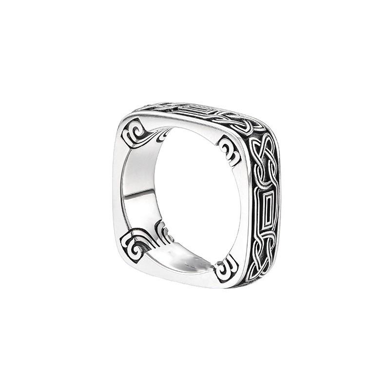 Men's INS Design Thai Silver Retro Open Ring - Unique High Street Personality
