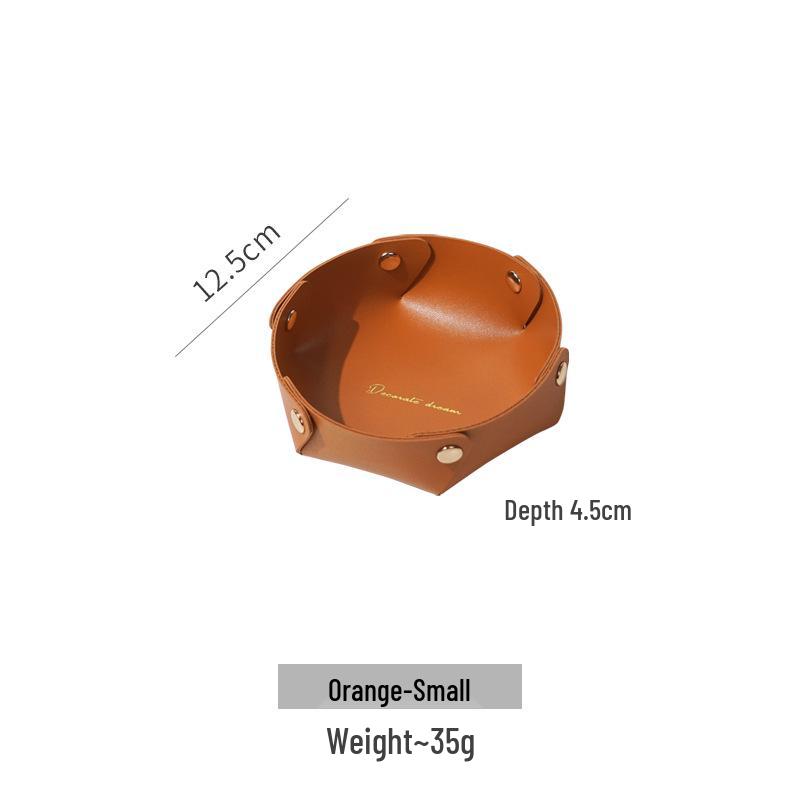 Nordic Leather Desktop Organizer Tray for Keys, Cosmetics, Jewelry, and Sundries