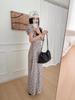 Pastoral Floral Cotton Puff Sleeve Slim Long Dress - Romantic Spring/Summer Women's Wear
