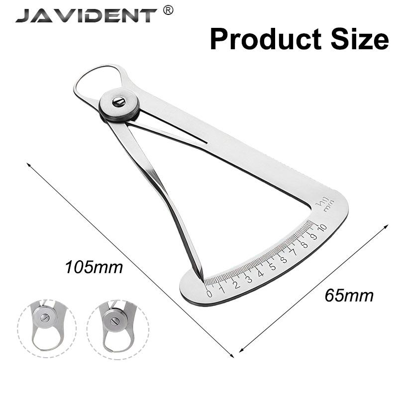 1 Pezzo Righello Misurazione Dentale Acciaio Inossidabile Volume Impianto Calibro a Piede di Re di Precisione Altezza Cera Squadretta Triangolare Metallo Righello