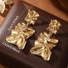 Accessories Ins Color Exaggerated Irregular Pleated Earrings High-end Earrings Fashionable Women's Earrings