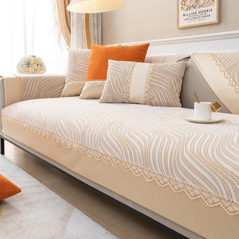 Chenille Lace Sofa Cushion All-Season Universal Seat Cushion Non-Slip Seat Cover Thickening Minimalist Cover Towel
