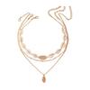 Set da 3 Pezzi Collana di Conchiglie con Perline Stile Boho Leggera a Strati Gioiello Accessorio Oceano Regalo