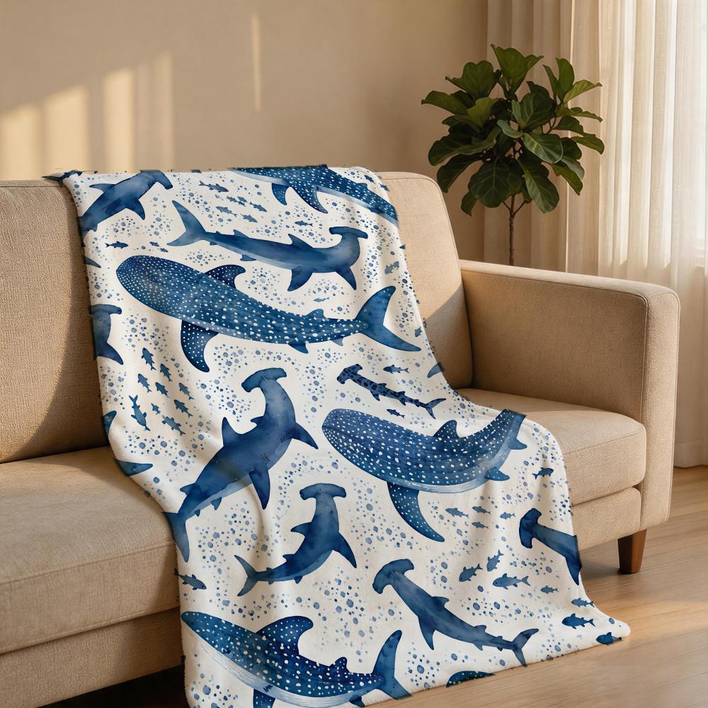 BlueOceanMarine Throw Short Plush Throw Blanket Soft Skin-Friendly Multi-Scene Home Office