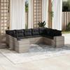 VidaXL Garden Lounge Set with Cushions 9 Pcs, Patio Sofas, Furniture Set, Outdoor Terrace Furniture, Grey 3223001