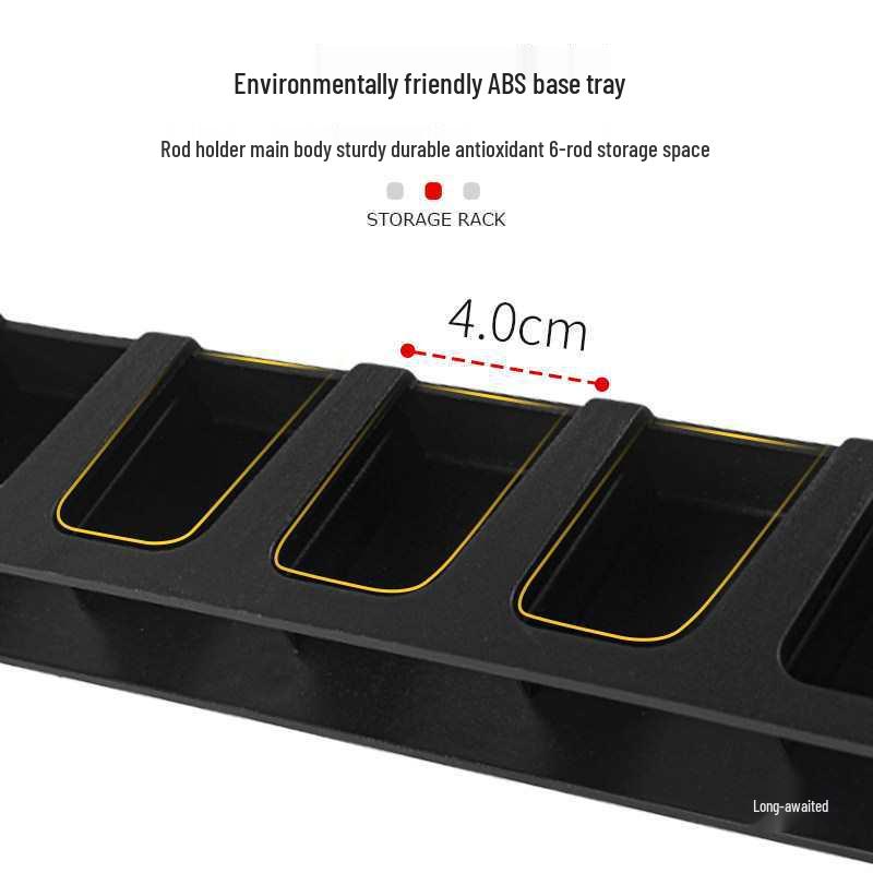 Wall-Mounted 6-Hole Multifunctional Fishing Rod Display and Storage Rack