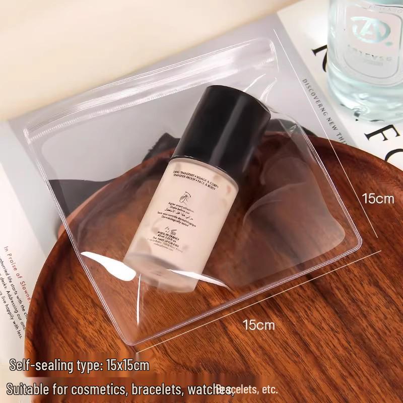 Thickened Transparent PVC Self-Sealing Jewelry Storage Bags