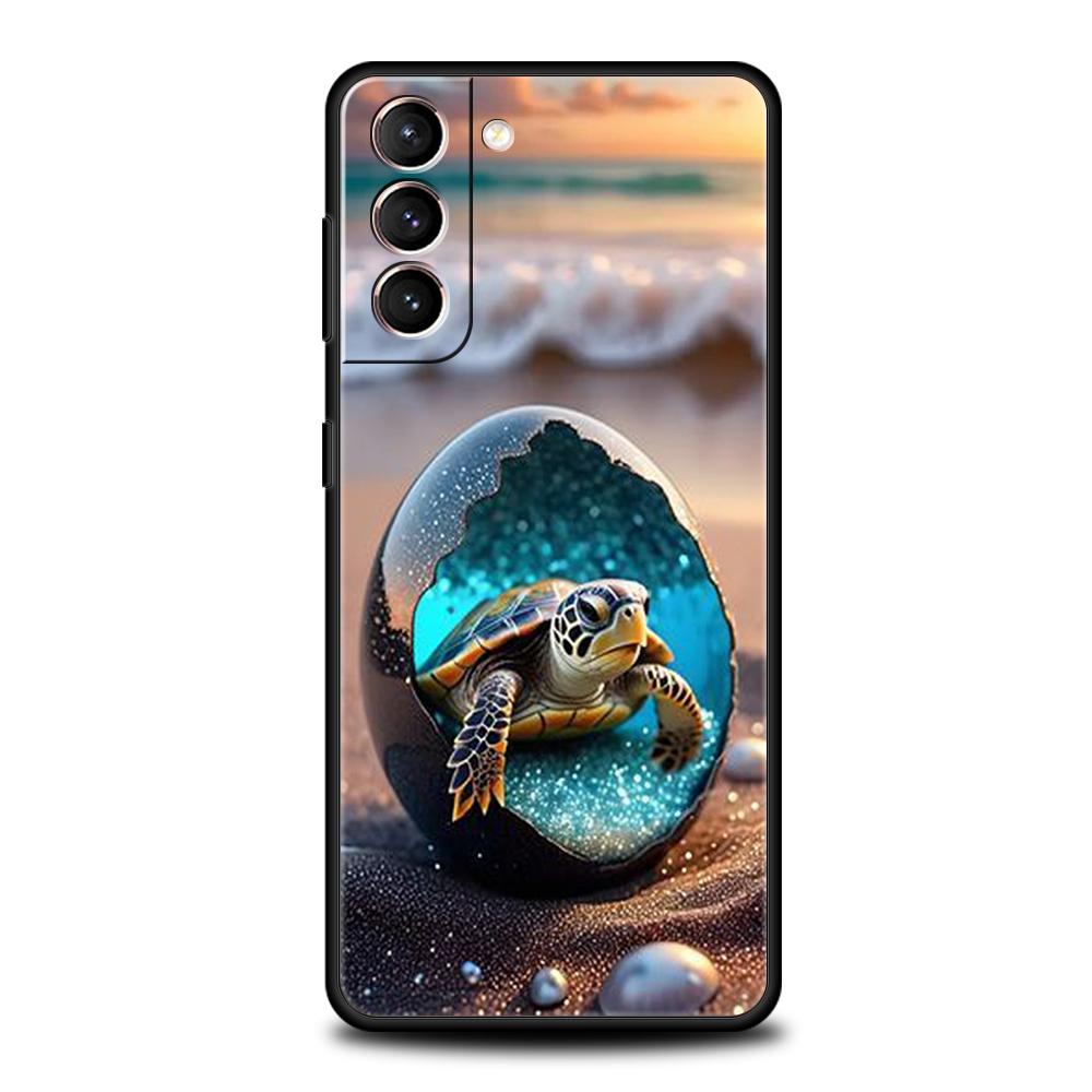 Ocean Animal Cute Dolphin Sea Turtle Phone Case Cover for Samsung Galaxy S25 S24 S23 S22 S20 S21 FE Ultra S10 S10E Plus Soft TPU