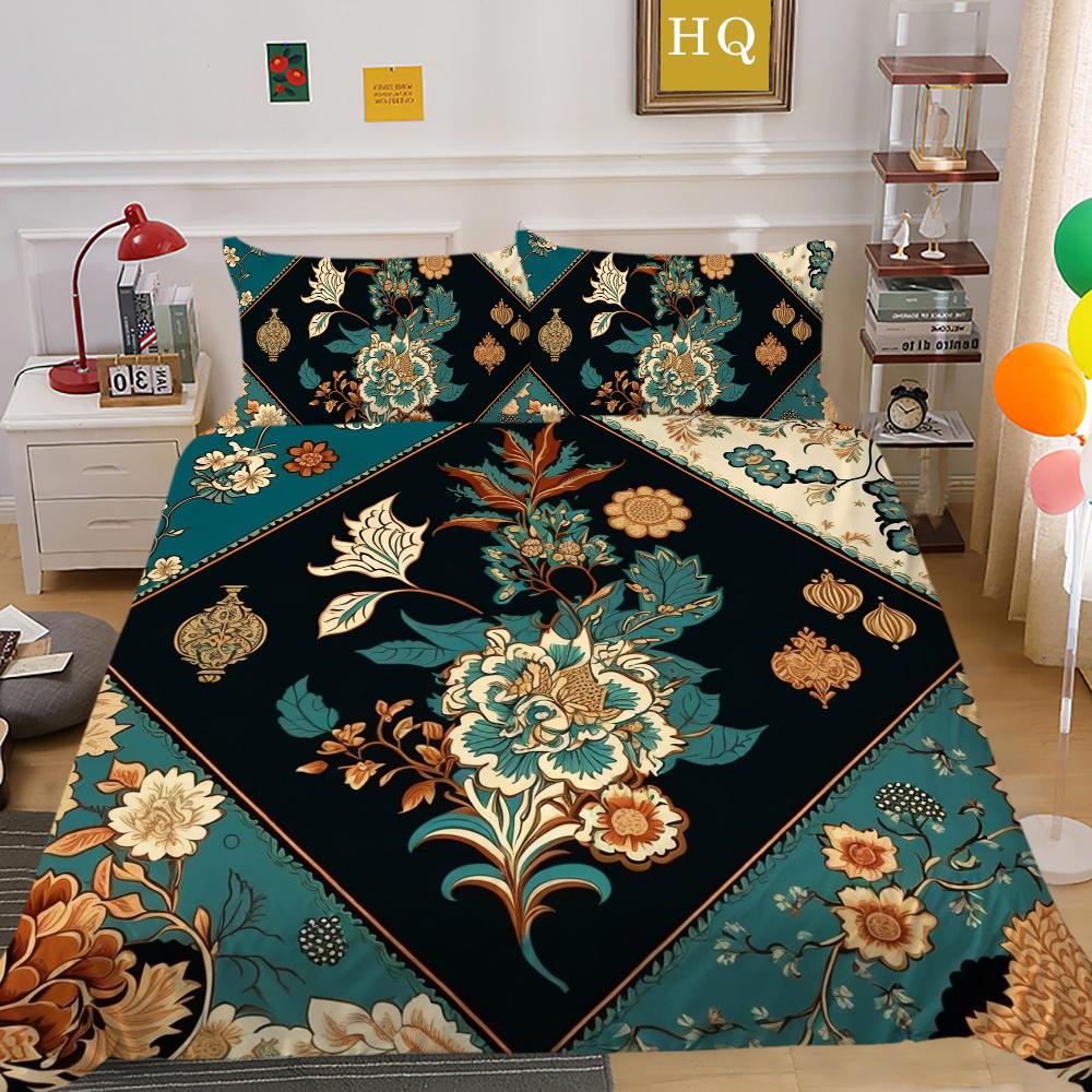 Set Biancheria da Letto per Casa Matrimoniale Copriletto Uomo Donna Stampa Paisley 3D Lussuoso Set Copripiumino in Poliestere