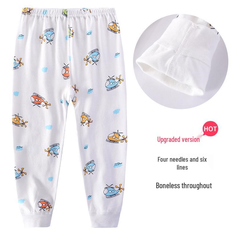 Kids' Pure Cotton Autumn Sleep Pants: Soft, Cozy Leggings for Boys and Girls