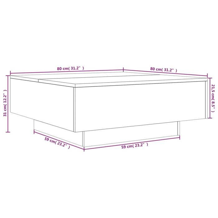 VidaXL Coffee Table Concrete Grey 80x80x31 Cm Engineered Wood 836584