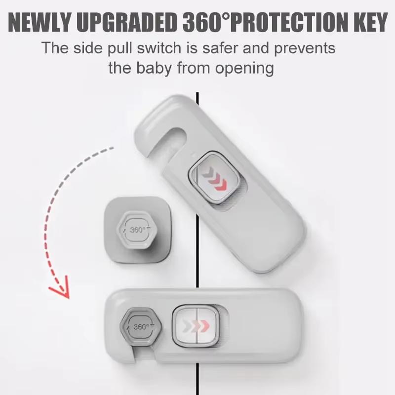 Child Safety Refrigerator Lock 1/3/5PCS Strong Adhesive Cabinet Lock Reusable Fridge Latch for Toddlers Kitchen Use