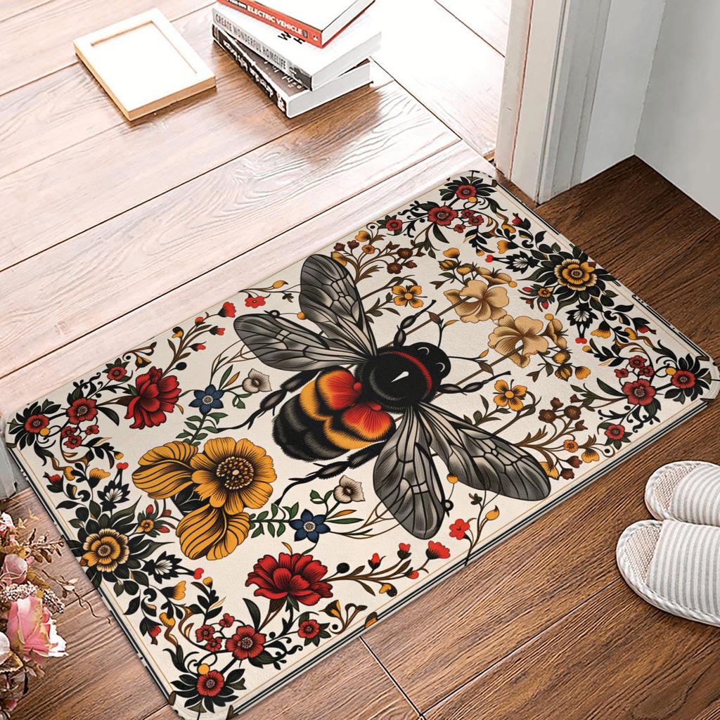 Psychedelic 3D Snow Wolf Animal Floor Door Bath Kitchen Mats Anti-Slip Indoor Wolf Lover Doormat Toilet Entrance Carpet Rug