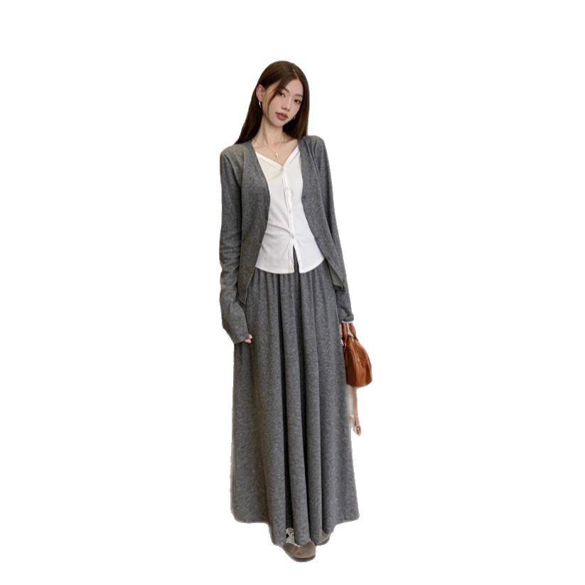 Early spring atmosphere, wear a whole suit, knitted dress, women's suit, new versatile casual dress