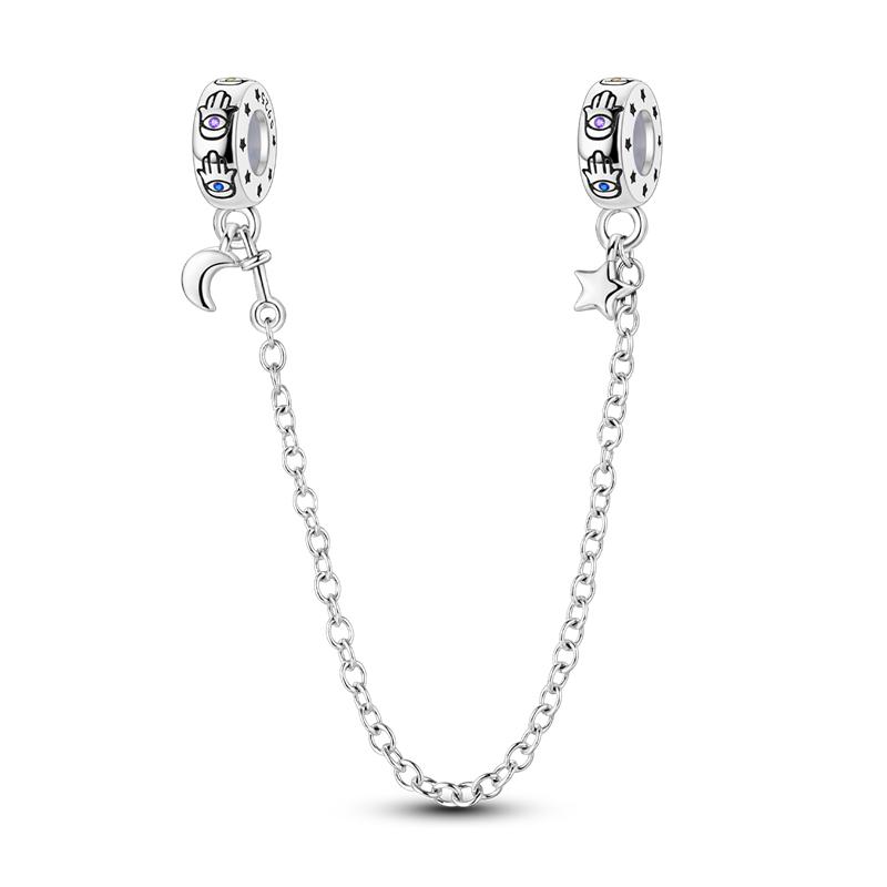 Jewelry Christmas Charms Bead Copper Cz Zircon Pendants Safety Chain Fit Bangle Original Bracelets Diy Making