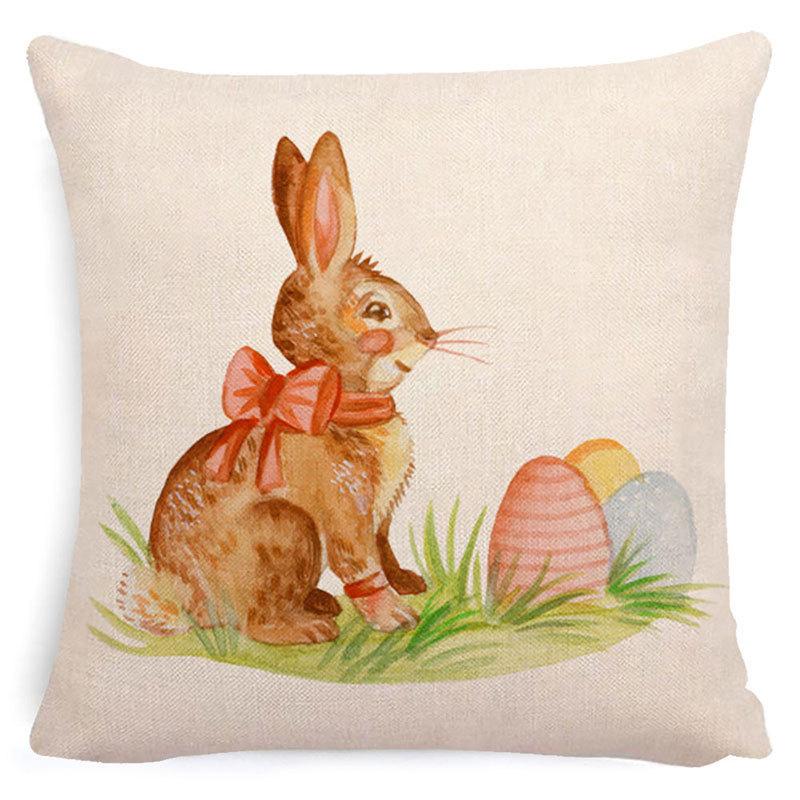 Pillowcase Easter Pillowcase Cartoon Truck Garland Rabbit Egg Animal Plaid