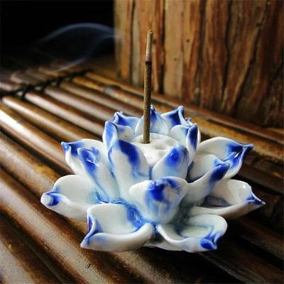 Bâton d'encens Lotus fait à la main en céramique, poêle en bois de santal, décoration de maison, salon de thé, bureau, poêle d'aromathérapie