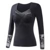 Lace Women Thermal Clothes Mesh V Neck Warmth Long Warm Top High Elastic Thermal Underwear  Lady