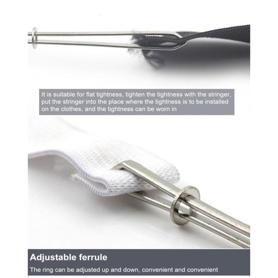 Kordelzug-Einfädler-Set, Metall-Einfädler-Clip, elastische Bänder, Kordeln, Näheinfädler für Hoodies, Shorts, Hosen, Kordelzug-Ersatz