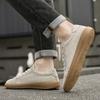 Lightweight soft Bottom Shoes Lace Up Pers Breathable Rubber Sole Cowhide Suede Leather Shoes Men Casual Sneakers