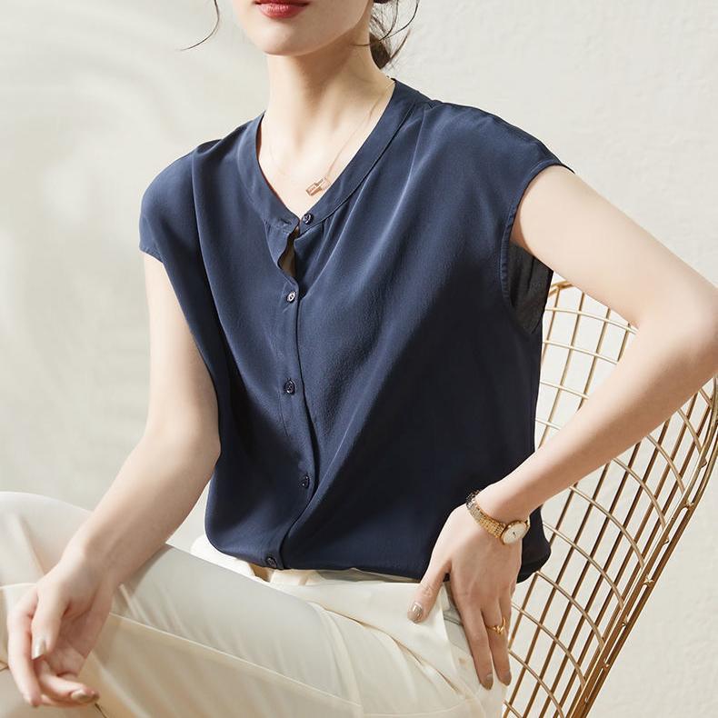 Short Sleeved Shirt Women's Summer Round Neck Shirt Top Women's Solid Color Casual T-shirt