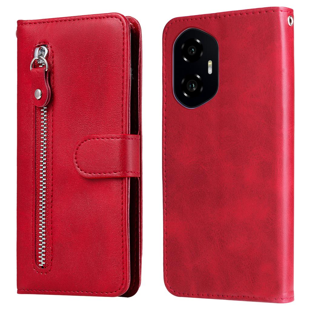 For Honor 300 Case Zipper Wallet Calf Texture PU Leather Phone Cover